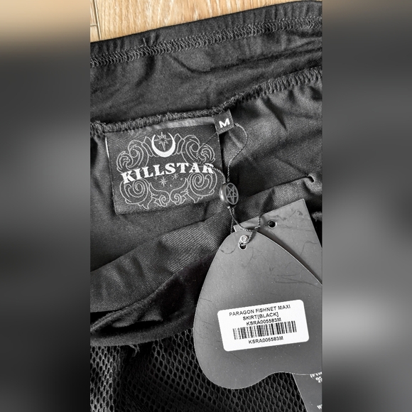 Killstar Paragon fishnet thigh-high slit maxi skirt MEDIUM - Picture 6 of 6